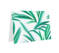 PHAYAH Biglietti di auguri bianchi con motivo a foglie verdi, con buste, 10,2 x 15,2 cm, biglietti di ringraziamento per Natale, vacanze, compleanno, laurea, anniversario, bianco