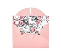 PHAYAH Biglietti di auguri bianchi con motivo floreale ad acquerello con rose, con buste, 10,2 x 15,2 cm, biglietti di ringraziamento per Natale, vacanze, compleanno, laurea, anniversario, rosa