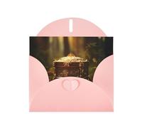 PHAYAH Biglietti di auguri con carillon nella foresta (10 pezzi) con buste rosa, adatti per anniversari di matrimonio e inviti per feste