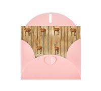 PHAYAH Biglietti di auguri con diverse specie di cervi (10 pezzi) con buste rosa, adatti per anniversari di matrimonio e inviti per feste