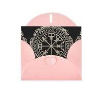 PHAYAH Biglietti di auguri dal design magico con rune norrene, ideali per Natale, anniversari di matrimonio e inviti per feste, buste rosa abbinate