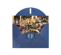 PHAYAH Biglietti di auguri per cena a lume di candela (10 pezzi) con buste blu, adatti per anniversari di matrimonio e inviti per feste