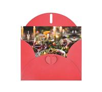 PHAYAH Biglietti di auguri per cena a lume di candela (10 pezzi) con buste rosse, adatti per anniversari di matrimonio e inviti per feste