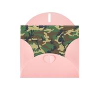 PHAYAH Biglietti di auguri verdi con motivo mimetico militare, con buste, 10,2 x 15,2 cm, biglietti di ringraziamento per Natale, vacanze, compleanno, laurea, anniversario, rosa