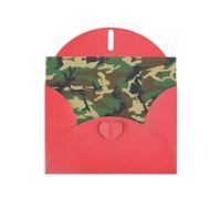 PHAYAH Biglietti di auguri verdi con motivo mimetico militare, con buste, 10,2 x 15,2 cm, biglietti di ringraziamento per Natale, vacanze, compleanno, laurea, anniversario, rosso