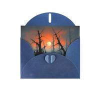 PHAYAH Biglietti di auguri vuoti con albero morto al tramonto, 10 pezzi, con buste blu, per Natale, anniversari di matrimonio e inviti per feste