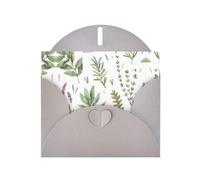 PHAYAH Biglietti di auguri vuoti con buste, 10,2 x 15,2 cm, motivo con foglie e rami di salvia con fiori verdi, 10,2 x 15,2 cm, per Natale, vacanze, compleanno, laurea, anniversario, grigio