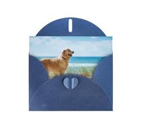 PHAYAH Biglietti di auguri vuoti con buste con motivo Golden Retriever, 10,2 x 15,2 cm, biglietti di ringraziamento per Natale, vacanze, compleanno, laurea, anniversario, blu