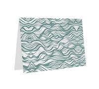 PHAYAH Biglietti di auguri vuoti con motivo a righe ondulate verdi con buste, 10,2 x 15,2 cm, biglietti di ringraziamento per Natale, vacanze, compleanno, laurea, anniversario, rosso