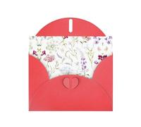 PHAYAH Biglietti di auguri vuoti con motivo floreale ad acquerello con buste, 10,2 x 15,2 cm, biglietti di ringraziamento per Natale, vacanze, compleanno, laurea, anniversario, rosso