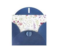 PHAYAH Biglietti di auguri vuoti con motivo floreale ad acquerello con buste, 10,2 x 15,2 cm, biglietti di ringraziamento per Natale, vacanze, compleanno, laurea, anniversario, blu