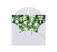 PHAYAH Biglietti di auguri vuoti con motivo palma con foglie verdi, con buste, 10,2 x 15,2 cm, biglietti di ringraziamento per Natale, vacanze, compleanno, laurea, anniversario, bianco