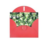 PHAYAH Biglietti di auguri vuoti con motivo palma con foglie verdi, con buste, 10,2 x 15,2 cm, biglietti di ringraziamento per Natale, vacanze, compleanno, laurea, anniversario, rosso