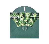 PHAYAH Biglietti di auguri vuoti con motivo palma e foglie verdi, con buste, 10,2 x 15,2 cm, biglietti di ringraziamento per Natale, vacanze, compleanno, laurea, anniversario, verde scuro
