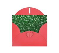 PHAYAH Biglietti di auguri vuoti con paillettes verdi con buste 10,2 x 15,2 cm, biglietti di ringraziamento per Natale, vacanze, compleanno, laurea, anniversario, rosso
