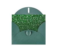 PHAYAH Biglietti di auguri vuoti con paillettes verdi con buste 10,2 x 15,2 cm, biglietti di ringraziamento per Natale, vacanze, compleanno, laurea, anniversario, verde scuro