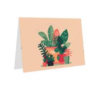 PHAYAH Biglietti di auguri vuoti con piccole piante verdi per interni, con buste, 10,2 x 15,2 cm, biglietti di ringraziamento per Natale, vacanze, compleanno, laurea, anniversario, grigio