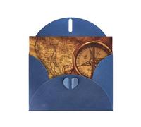 PHAYAH Biglietti di auguri vuoti con scritta "Law of the Compass", con buste, 10,2 x 15,2 cm, per Natale, vacanze, compleanno, laurea, anniversario, blu