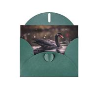 PHAYAH Black Swan Swims - Biglietti di auguri per feste (10 pezzi) con buste verde scuro, adatti per anniversari di matrimonio e inviti per feste