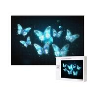 Phayah Blue Light Butterfly Pattern Puzzle Unico Jigsaw Wall Art Picture per la decorazione della casa 300 pz