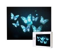 Phayah Blue Light Butterfly Pattern Puzzle Unico Jigsaw Wall Art Picture per la decorazione della casa 500 pz
