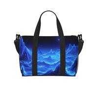 Phayah Blue Moon - Borsone da viaggio a tracolla con montagna blu, ideale per la scuola o il viaggio notturno