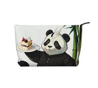 PHAYAH Borsa cosmetica con motivo squalo sotto il mare borsa cosmetica portatile di grande capacità borsa cosmetica in velluto a coste con cerniera borsa da viaggio, Panda di Padre e Figlio, Taglia