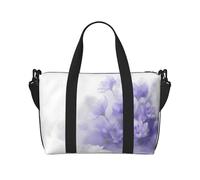 Phayah Borsa da donna con fiori bianchi e viola, borsone da viaggio, per il fine settimana, sport, palestra, borsa a tracolla