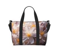 Phayah Borsa da donna con fiori di gelsomino bianco, borsone da viaggio, borsa da viaggio per il fine settimana, sport, palestra, borsa a tracolla