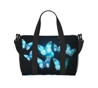 Phayah Borsa da viaggio a tracolla con farfalla blu chiara, ideale per la scuola o per il viaggio durante la notte