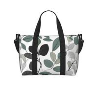 Phayah Borsa da viaggio a tracolla con foglie di eucalipto verde, borsone da viaggio per la notte, ideale per la scuola o la notte borsa da viaggio