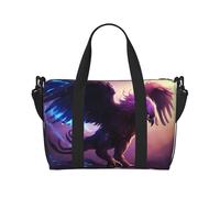 Phayah Borsa da viaggio a tracolla con motivo Grifone con fiamma, colore viola, ideale per la scuola o la notte