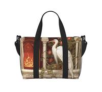 Phayah Borsa da viaggio con cicogna bianca fiammeggiante borsa da viaggio borsa da viaggio borsa da viaggio borsa da viaggio borsa da viaggio per oggetti personali durante la notte pieghevole unisex