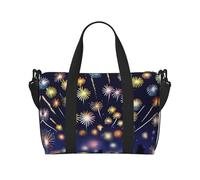 Phayah Borsa da viaggio da donna con stampa fuochi d'artificio, borsone da viaggio, per il fine settimana, sport, palestra, borsa a tracolla