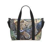 Phayah Borsone da donna con leopardo addormentato, borsone da viaggio per il fine settimana, sport, palestra, borsa a tracolla