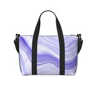 Phayah Borsone da viaggio a tracolla blu e viola con onde, ideale per la scuola o per il viaggio durante la notte