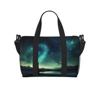 Phayah Borsone da viaggio a tracolla con gatto che guarda le stelle, ideale per la scuola o per i viaggi notturni