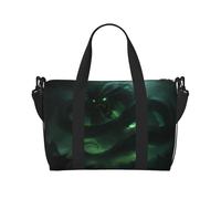 Phayah Borsone da viaggio a tracolla con serpente piumato verde, borsone da viaggio ideale per la scuola o la notte borsa da viaggio