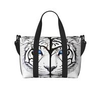 Phayah Borsone da viaggio alto con tigre bianca, borsa a tracolla per donne e ragazze, resistente all'acqua, Nero , Taglia unica