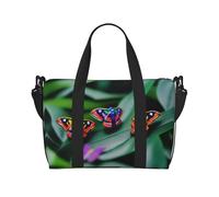 Phayah Borsone da viaggio colorato con falene, borsa sportiva da palestra, borsa da viaggio da donna, Nero , Taglia unica