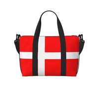 Phayah Borsone da viaggio con bandiera danese della Danimarca, borsa a tracolla per donne e ragazze, resistente all'acqua, nera, taglia unica, Nero, One Size