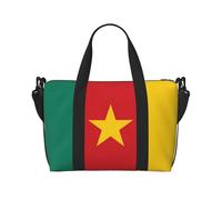 Phayah Borsone da viaggio con bandiera del Camerun, borsa sportiva da palestra, borsa da viaggio per donne, nero, Taglia unica