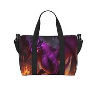 Phayah Borsone da viaggio con drago Inferno viola, borsa da viaggio, borsa da palestra, borsa a tracolla per donne e ragazze, resistente all'acqua, nero, Taglia unica