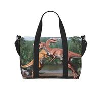 Phayah Borsone da viaggio con duello di dinosauri, borsa da viaggio, borsa da viaggio per la notte, pieghevole, unisex, per oggetti personali