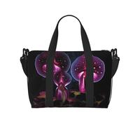 Phayah Borsone da viaggio con fiori che mangiano insetti e fiori, borsa a tracolla per donne e ragazze, resistente all'acqua, nero, taglia unica, Nero, One Size