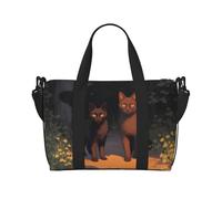 Phayah Borsone da viaggio con gatto fuori dalle ombre, borsa a tracolla per allenamento e palestra, per donne e ragazze, resistente all'acqua, Nero , Taglia unica
