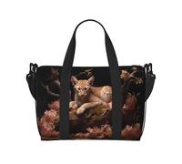 Phayah Borsone da viaggio con gatto leopardato in un albero morto, borsa da viaggio per weekender, per la notte, palestra, borsa a tracolla per donne e ragazze, borsa a tracolla per allenamento,
