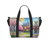 Phayah Borsone da viaggio con unicorno e fiaba, borsa a tracolla per donne e ragazze, resistente all'acqua, nera, taglia unica, Nero, One Size