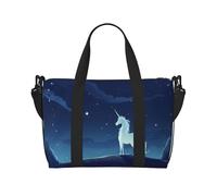 Phayah Borsone da viaggio con unicorno Under The Stars Weekender durante la notte, borsa da palestra per donne e ragazze, borsa a tracolla per allenamento, resistente all'acqua, Nero , Taglia unica