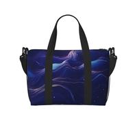 Phayah Borsone da viaggio con venature marmorizzate blu, ideale per la scuola o il viaggio notturno